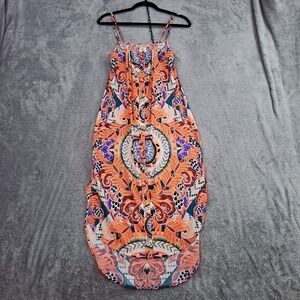 MARA HOFFMAN Dress Womens XS Neon Midi‎ Sundress JUNGLE TRIP Abstract Tropical